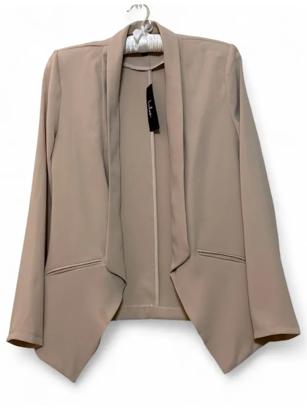 NWT Lulus Women’s Miss Punctuality Taupe Lightweight Open Front Blazer Size M - Image 4