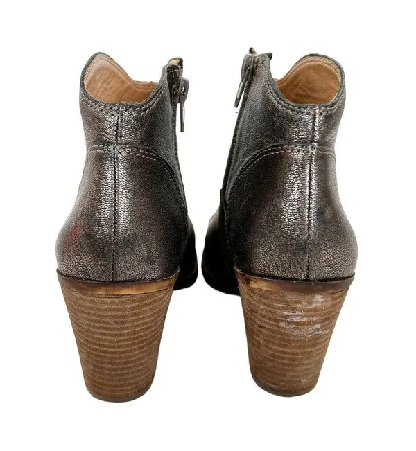 Lucky Brand Bronze Metallic Leather Booties Sz 7 - Image 4