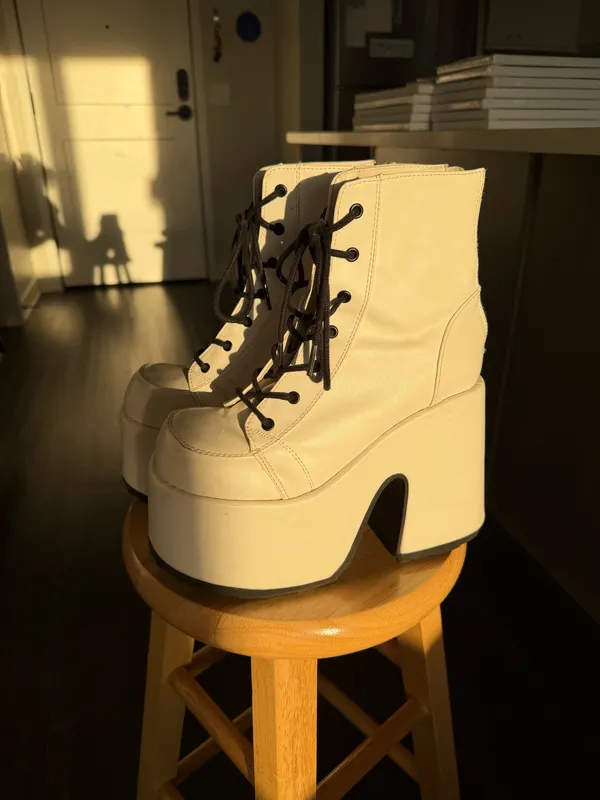 White Leather Camel 203 Demonias - Image 3
