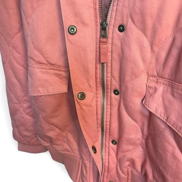 Universal Threads Quilted Coat Pink Coral Snap Zip Oversized XXL - Image 8