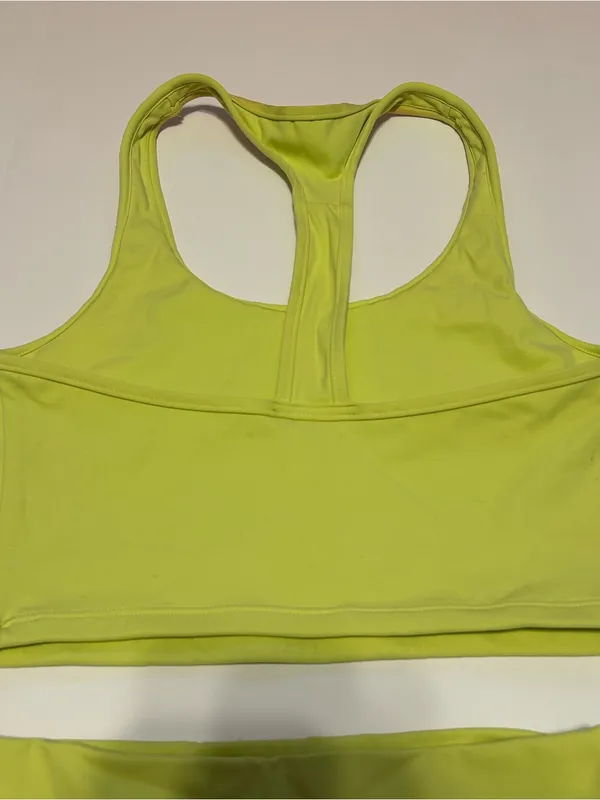 Bright Yellow Set Active SportBody Set Sports Bra Tank Top and Shorts Set - Image 5
