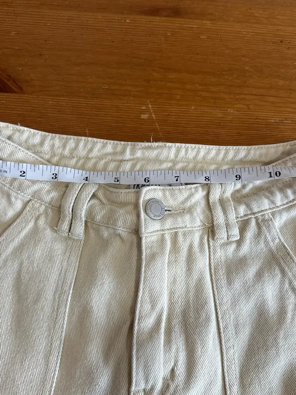 Princess Polly. Cargo jeans 100% Cotton Size 2 Cargo Utility Light yellow - Image 5