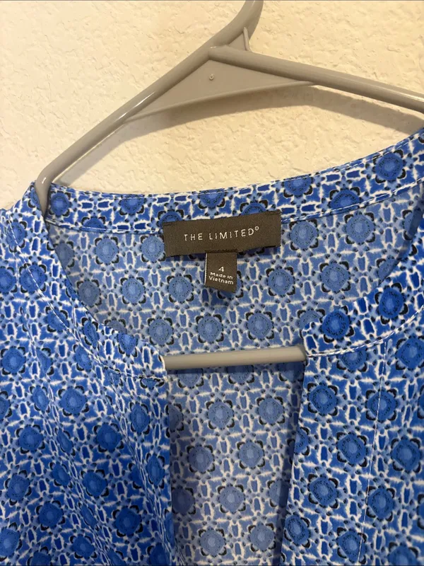 The limited size 4 blue and white belted dresse - Image 2