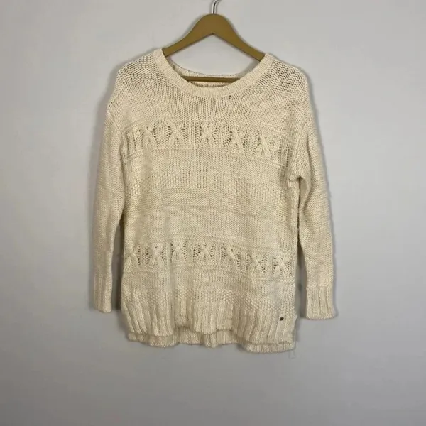 American Eagle Chunky Knit Wool Blend Fisherman Sweater - Image 3
