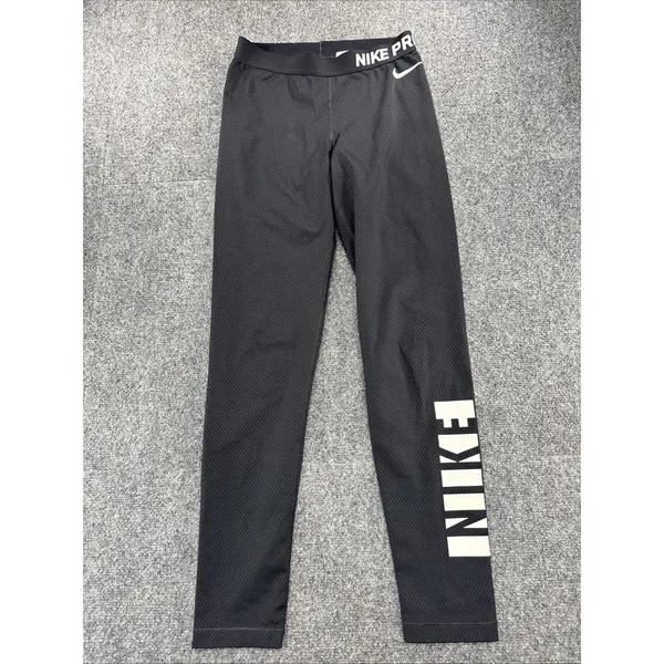 Nike Pro Women’s Medium Dri-FIT Black NIKE Graphic Compression Leggings 856238 - Image 2