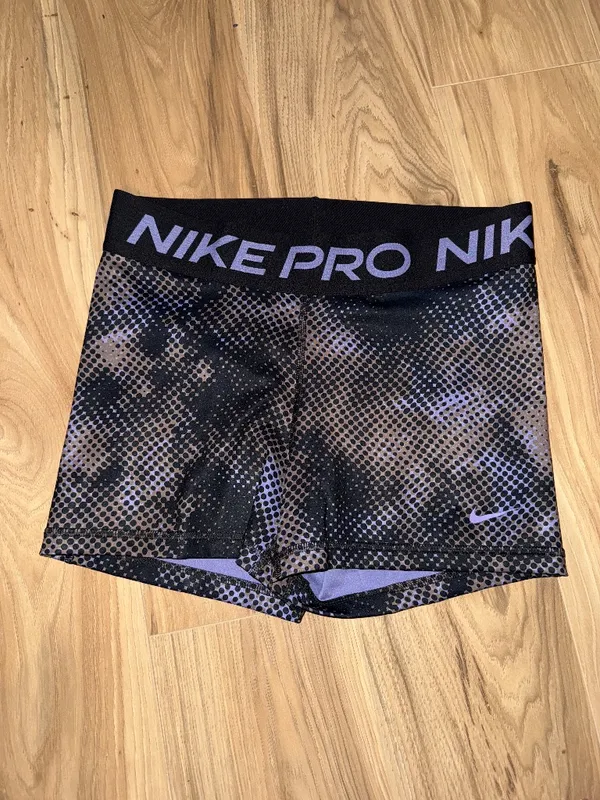 Nike Pro Black and Purple 3" Shorts - Image 3