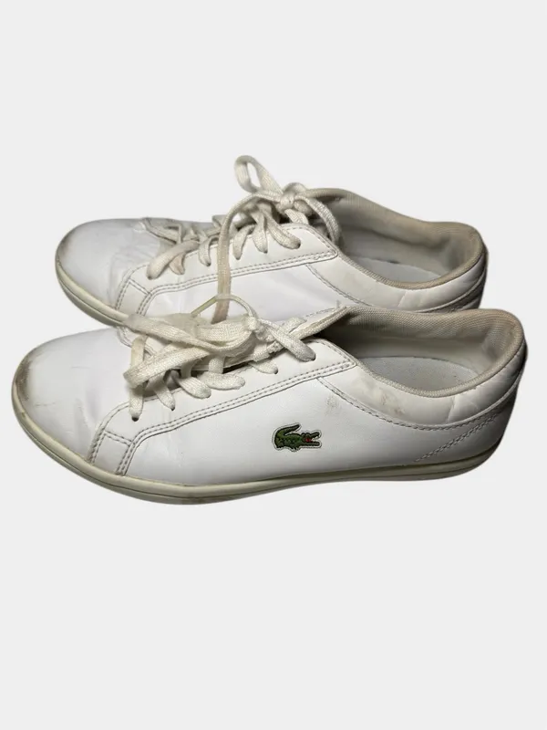Lacoste Sneakers White Green Low Top Classic Sporty Women’s Size 6.5 - Image 2