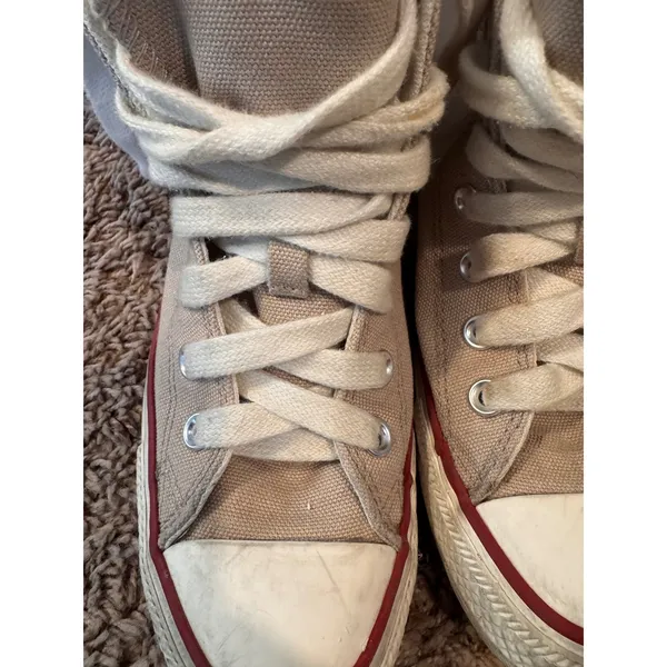 Converse Chuck Taylor All Star High Top Sneakers Women's 6.5 Beige Tan Canvas - Image 4