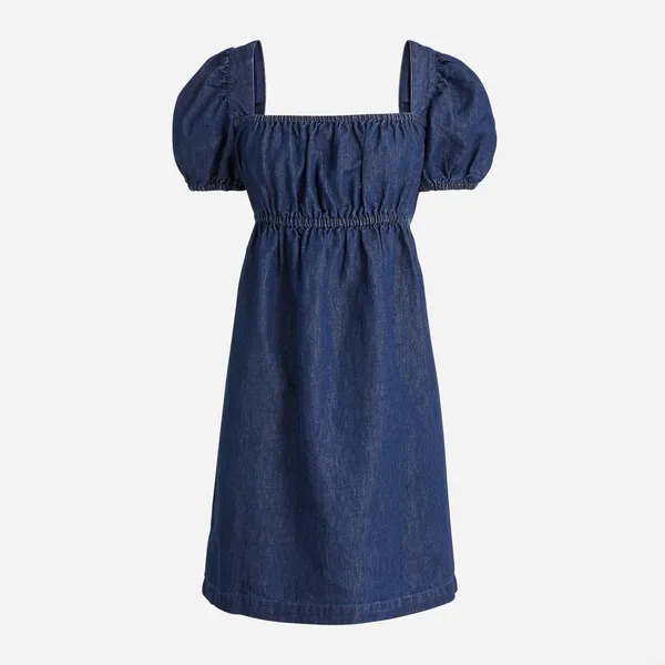 New! J. Crew Square-neck Puff Sleeve denim chambray mini dress size 8 - Image 2