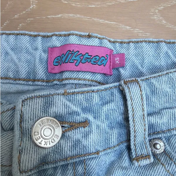 Edikted Shorts Cut Off Frayed Size XS Blue - Image 3