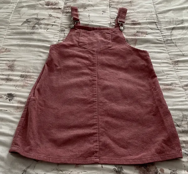 Pink Corduroy Overall Bib Pinafore Suspender Dress, size S - Image 15