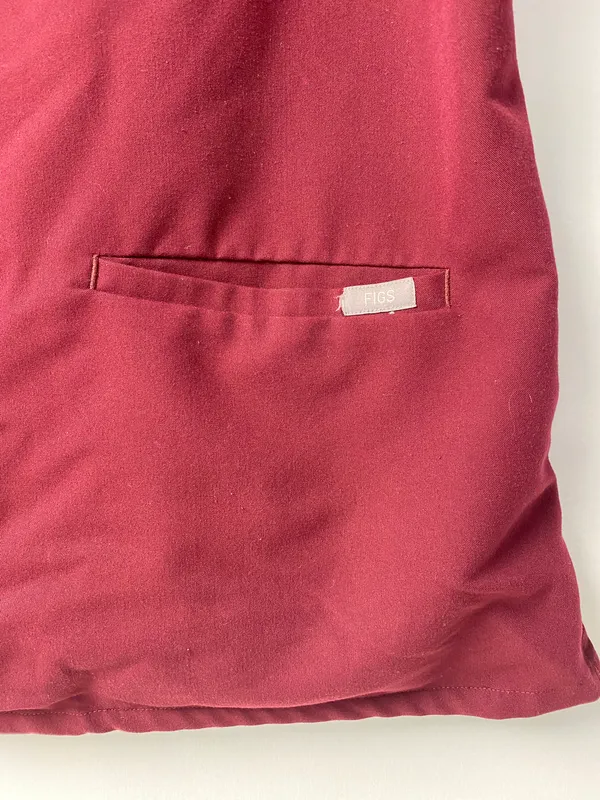 FIGS Women's Burgundy Casma™ - Three-Pocket Scrub Top - Image 5