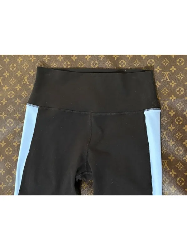 Alo Yoga Elevate Leggings Black/UV Blue High Rise 28" Activewear S - Image 3