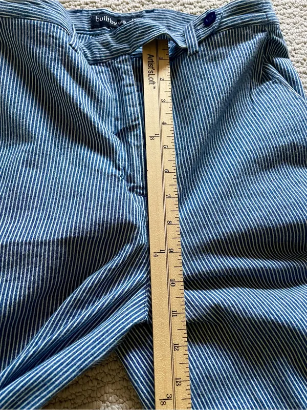 Nw/oTags Built by Wendy Angle Trousers Barrel Leg High Waist Engineer Stripe M - Image 12