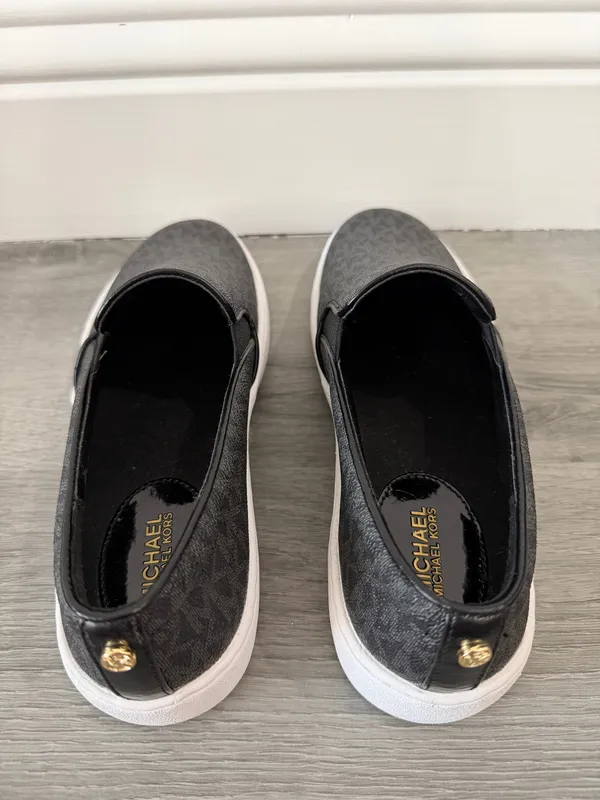 Michael Kors black MK-logo slip-on sneakers, size 8 - Image 3