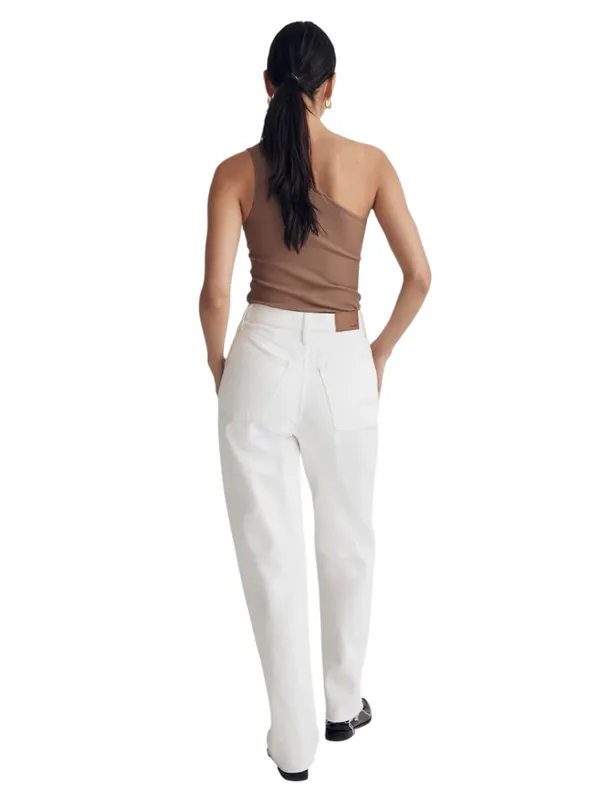 Madewell - Baggy Straight Jeans High Rise White 100% Cotton Sz 28 Tall - Image 2