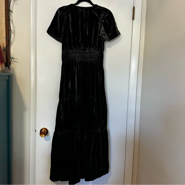 Anthropologie Somerset Velvet Maxi Dress Womens Small Black - Image 10