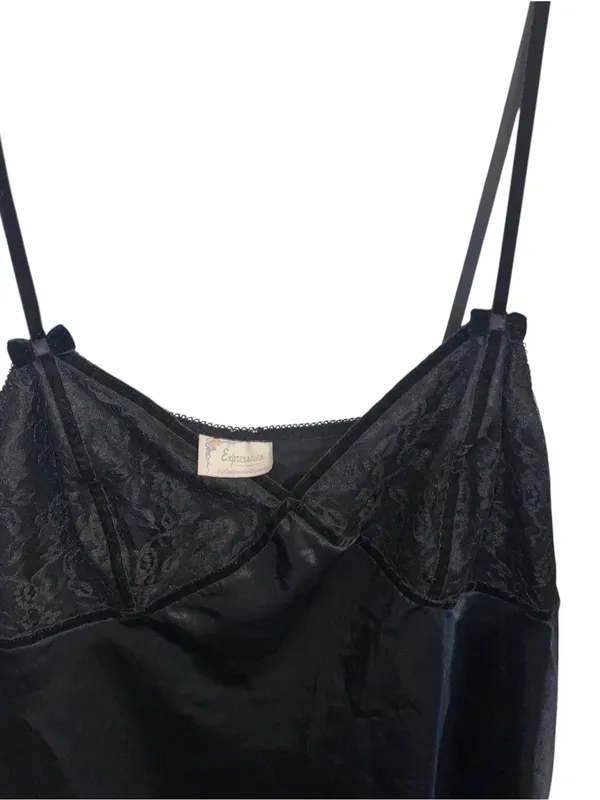 Vintage Expressions Satin Lace chemise mini nightie lingerie romantic Coquette - Image 5