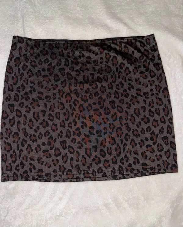 Forever 21 Skirt Mini brown leopard prints size Large - Image 5