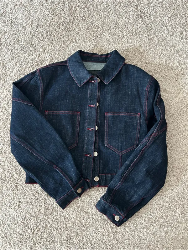 Zara shoulder pad denim jacket. XS - Image 10