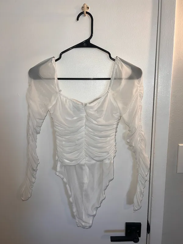 Princess Polly White Bodysuit Long Sleeve  - Image 2