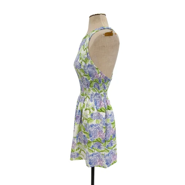 Hill House Home Lilou Nap Dress Hydrangea Floral Smocked Mini Purple White XS - Image 7