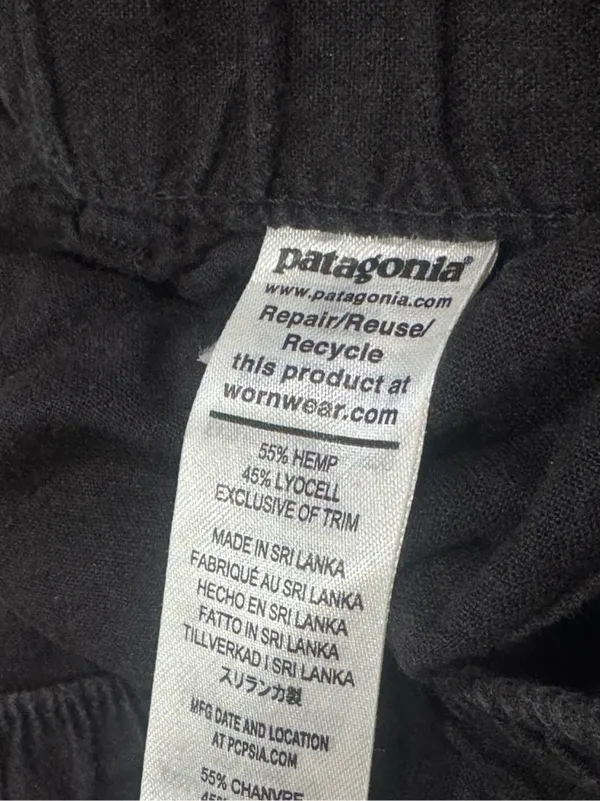 Patagonia Black Wide Leg Hemp Pants Women’s Medium - Image 2