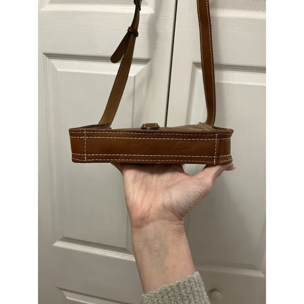 Patricia‎ Nash Venezia Smooth Heritage Crossbody Brown Leather saddle bag - Image 5