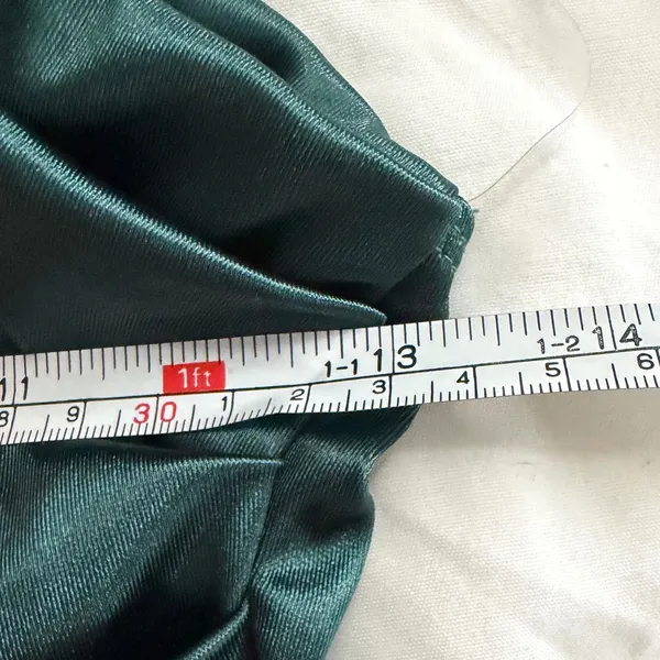 Windsor Dark Green Satin Ruched Strapless Mini Dress Size M Cocktail Homecoming - Image 5