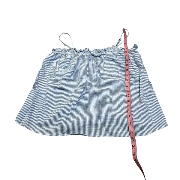H&M blue and white linen blend tank - Image 2