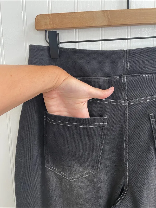 HALARA Flex High Waisted Pockets Baggy Wide Leg Washed Casual Jeans Size L NWT - Image 13