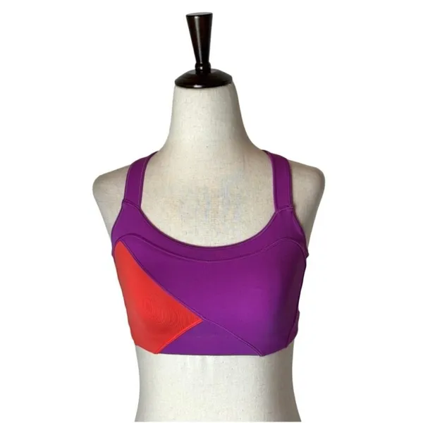 Lululemon Catch Me Sports Bra Women 4 Purple Red Criss Cross Back‎ Athleisure - Image 3