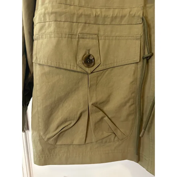 Free People OOFWEAR Oversized Khaki Cotton Rain‎ Duster Jacket Size 12 NWT - Image 10
