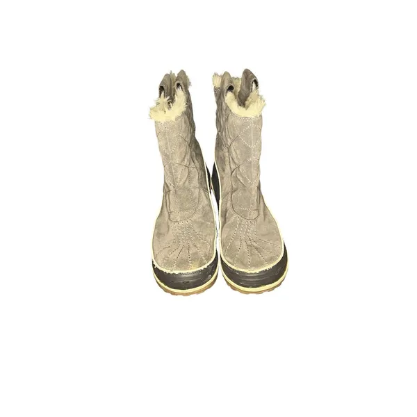 Sorel Trivoli II Winter Boots Gray Suede Faux Fur 10 NL2329-052 - Image 4