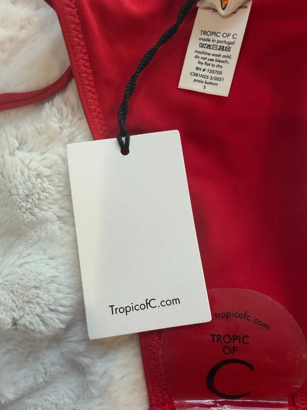Tropic Of C Women’s Red Bikini Bottom - Sleek Strappy Size Small . NWT . - Image 5