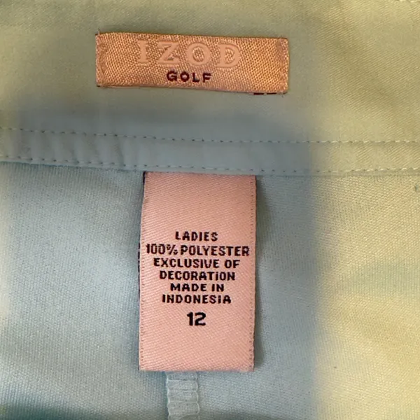 604 | IZOD Golf Skort Women 12 Aqua Blue Athletic Tennis Skirt Built‎ In Shorts - Image 6