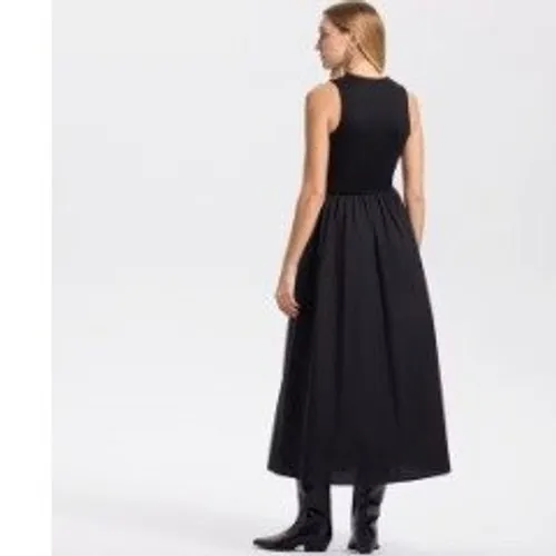 A New Day Women's Size Large Sleeveless Knit Midi A-Line Dress Black Ruffle - Image 2
