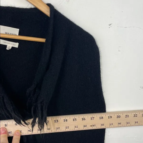 Wilfred Free Black Alpaca Wool Blend Sweater Vest with Fringe size Small - Image 16