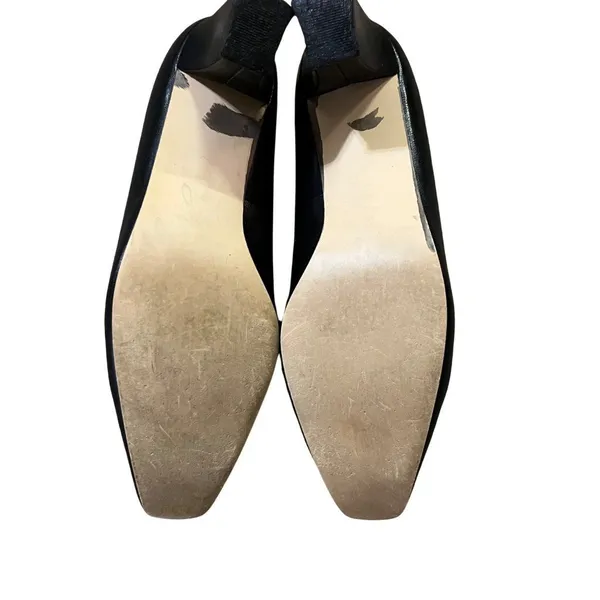 Vintage SRO Leather Heels Women’s 7.5M Blue Low Heel Pumps Used - Image 16