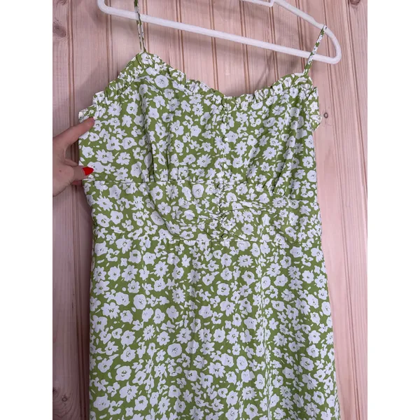 NWT Lulus Timeless Touch Green Floral Print A-Line Midi Dress Sundress Beachy XL - Image 5