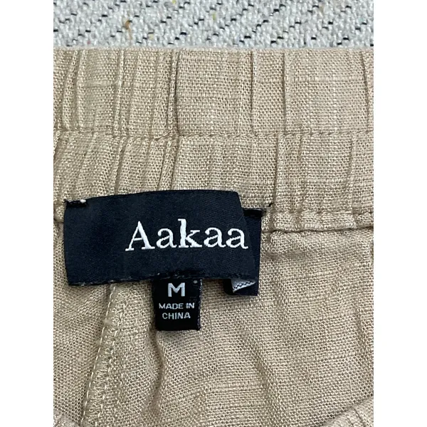 Aakaa pull on wide leg cropped palazzo elastic waistband pants, size medium - Image 2