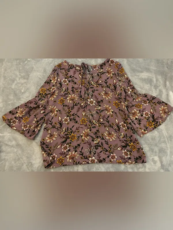 Women’s Promesa Brand floral purple Blouse Size Medium - Image 6