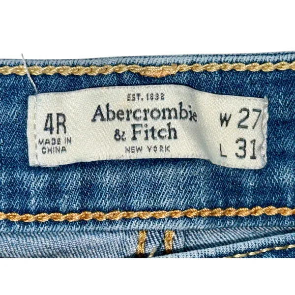 Abercrombie & Fitch Blue Denim Low Rise Skinny Jeans Womens Size 27 4 W27 x L31 - Image 3