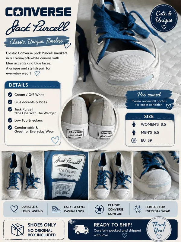💙 CONVERSE JACK PURCELL 💙 - Image 6