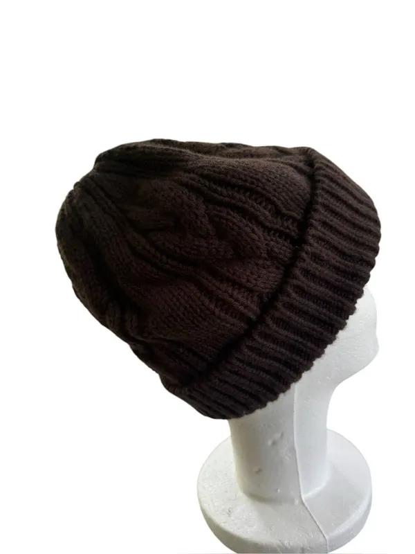 Madewell Chunky Cable-Stitch Beanie in brown - Image 3