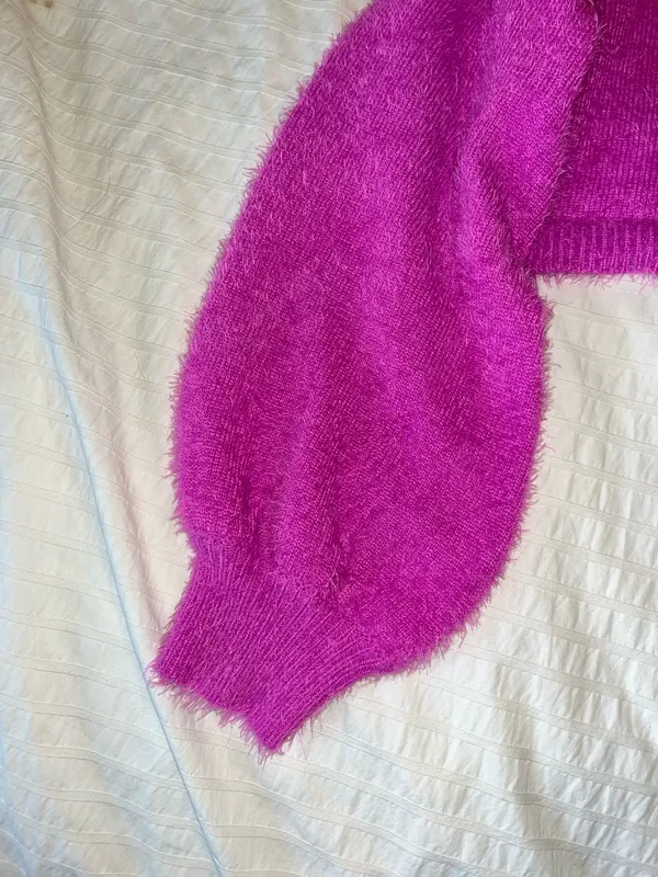 I Just Have to Have It Cropped Pink Sweater - Image 3