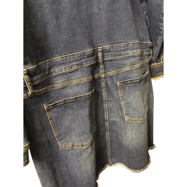 ANA Denim Long Sleeve Dress with Fringed Hem size XXL NEW - Image 9