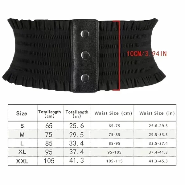 Plus Size‎ Wide Waistband Elegant Elastic Belt Vintage Dress Coat Girdle Waspie - Image 11