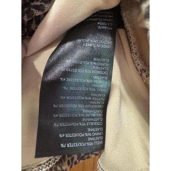 Anthropologie Leopard‎ Mesh Ruched Off Shoulder Top Brown Black Medium - Image 3