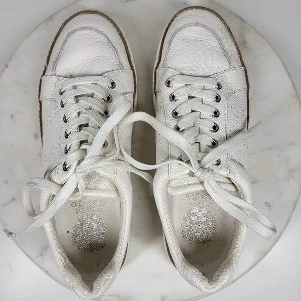 Vince Camuto Rezelli Platform Sneakers Womens 7.5 White Leather Lace-Up Shoes - Image 13